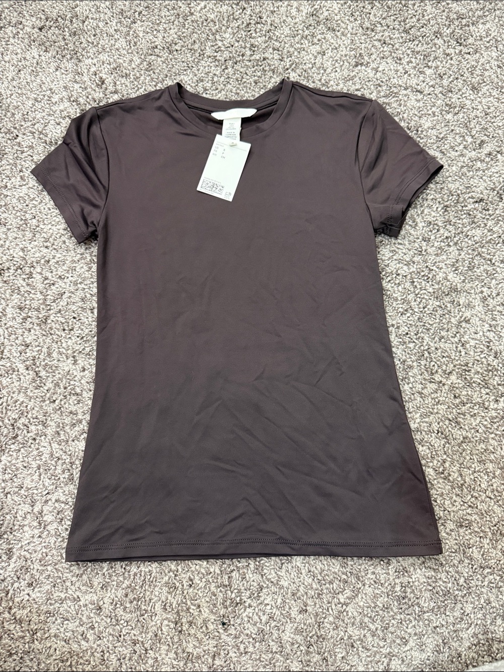 Women's Short Sleeve Crewneck Top - Chocolate